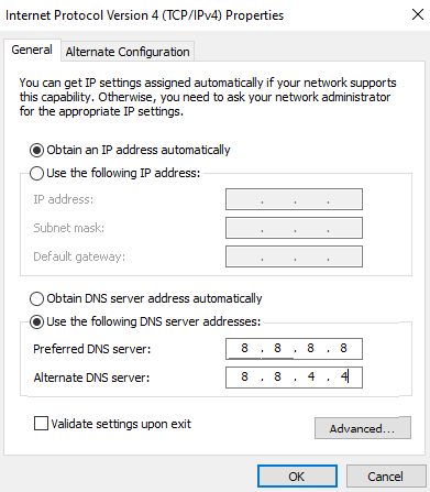 dns server not responding error How to Change to Google DNS or Cloudflare DNS