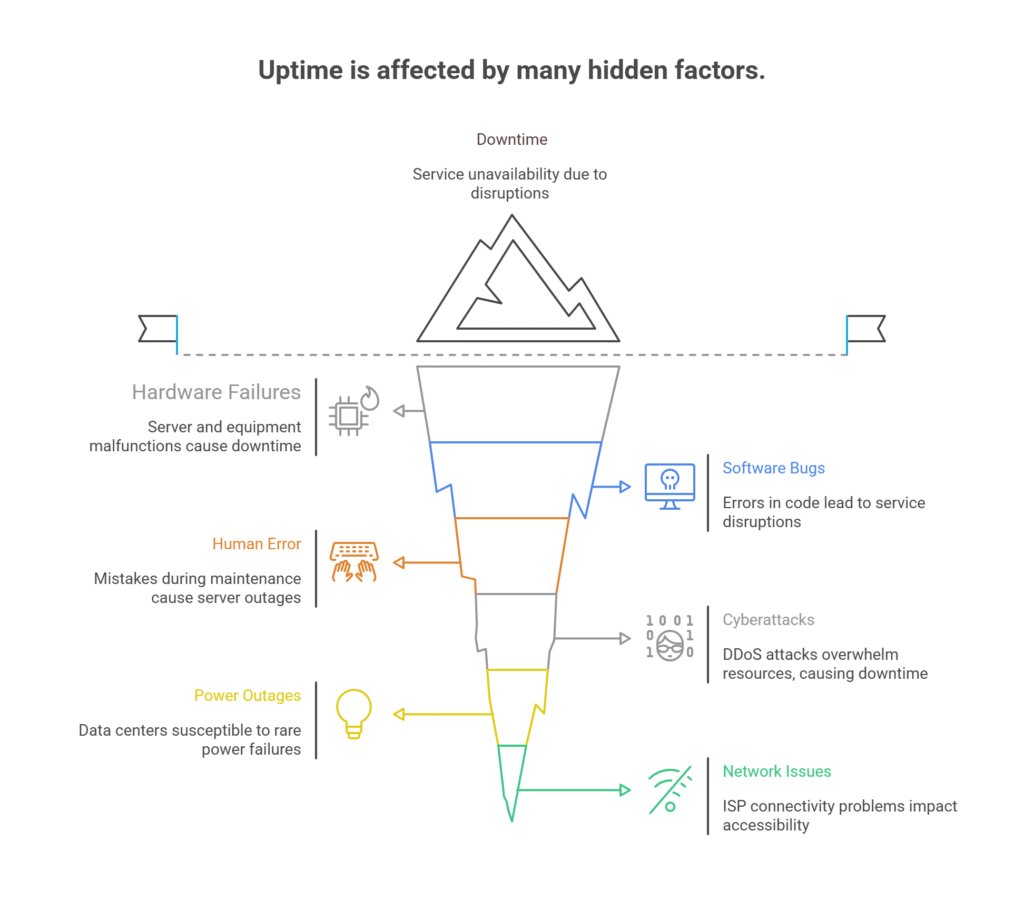 The 6 Factors Affecting Uptime of a web hosting service. 