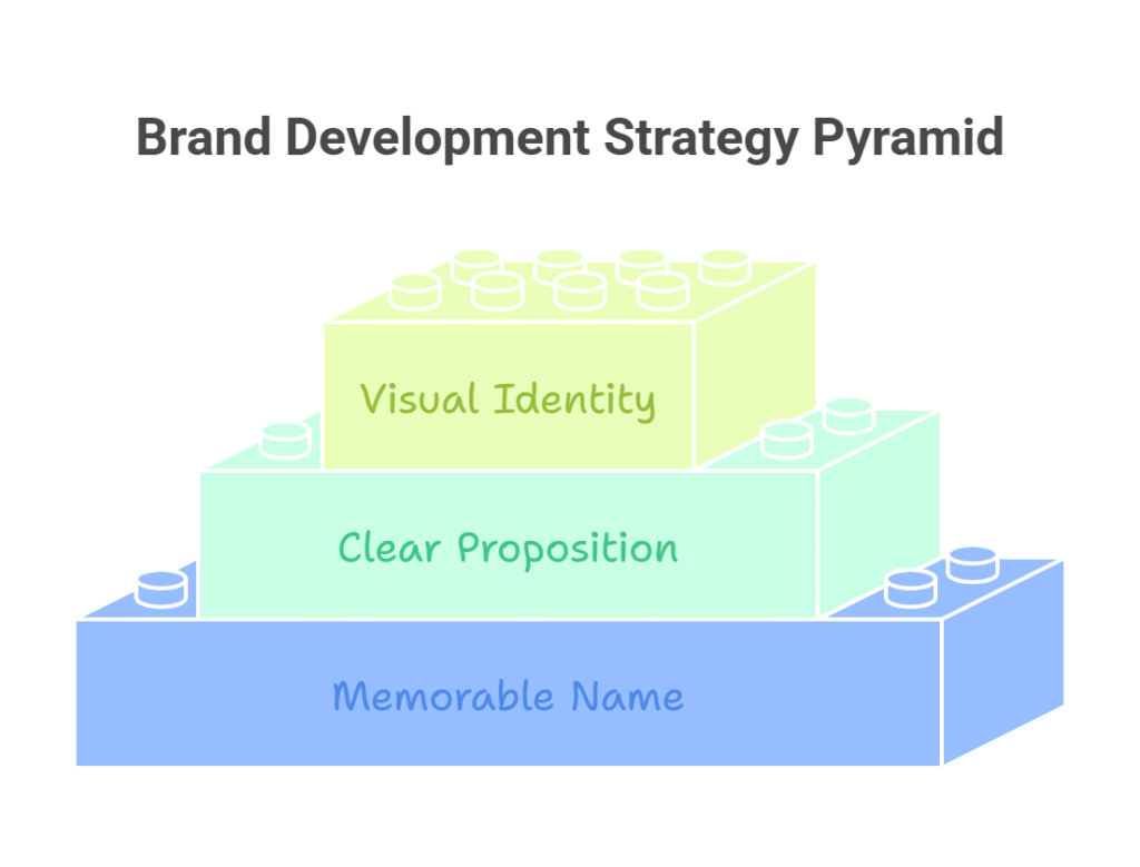 visual selection 13 Brand Development Strategy pyramid for grow reseller hosting business