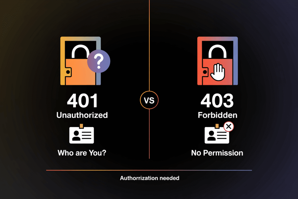 create a modern minimalist comparison in oKb9kDHtQPCiZ4cqCTiFnQ Lqw6tVXYTnC1VtD38Kp0Gg 1 Difference Between 401 and 403 Forbidden