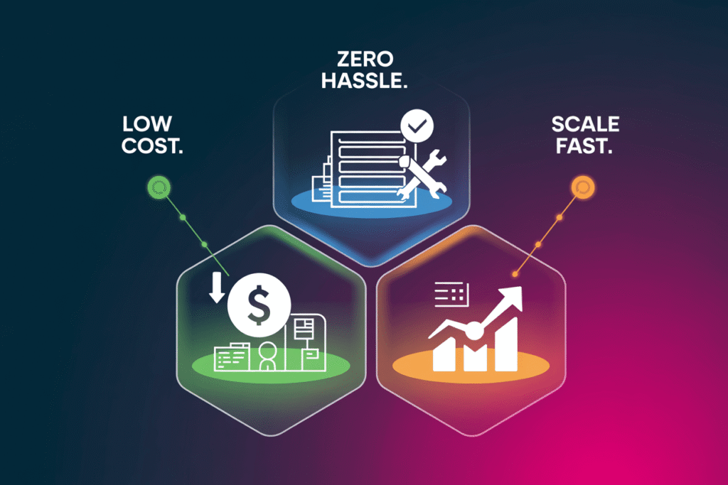 a modern conceptual advertisement showca jdlTnr0gTk SS2Q0nHN9aA yS8SGc0JQW2SonEc Wtjzg 1 Three Benefits of Starting a Hosting Business Without Servers