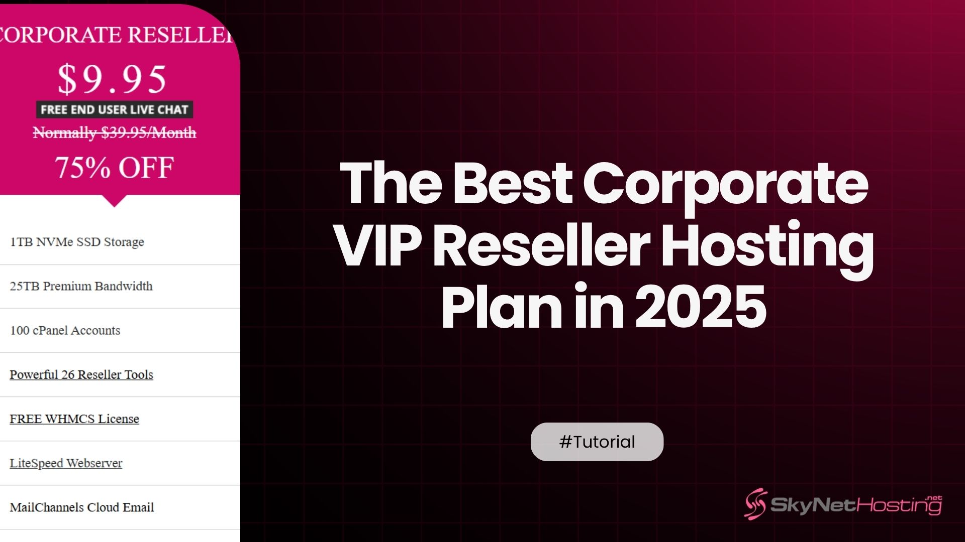 Black and Green Gradient Minimalist Professional Business Presentation The Best Corporate VIP Reseller Hosting Plan for 2025 Featuring Free WHMCS, FREE AI Email Protection, and LiteSpeed Servers