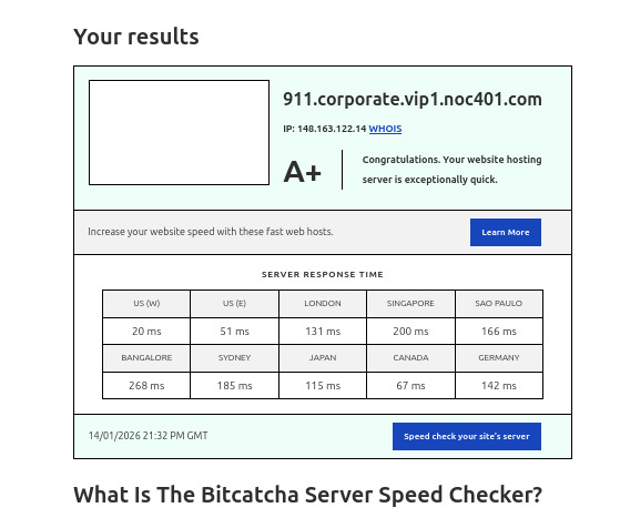Bitcatcha Server speed 4
