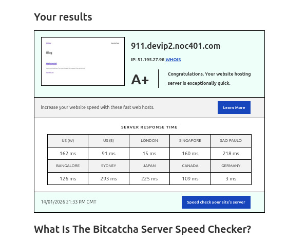 Bitcatcha Server speed 5