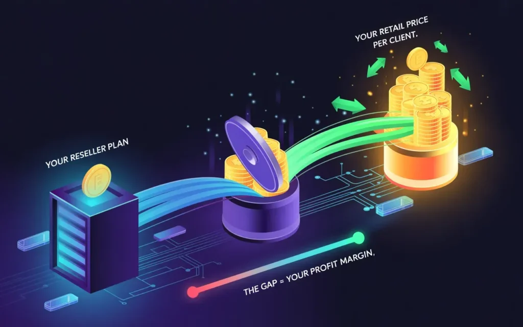 RVVuQp7OQwmN7YQVJrWw7g@2k 3d illustration of Reseller hosting profit margin