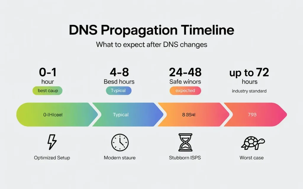 DNS Propagation timeline diagram