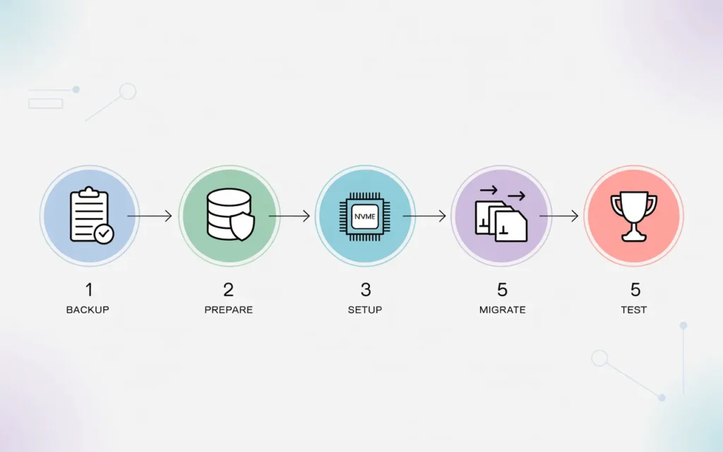 VPS migration step-by-step process diagram
